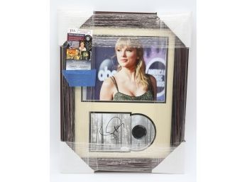 Taylor Swift Autographed Framed Folklore CD Cover Compact Disc JSA Authentication Signed Cert #LL19849