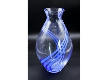 SASAKI - Blue & White Swirl Vase