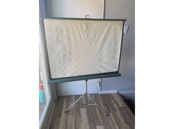 Mid Century Modern Vintage Collapsable Projector Screen