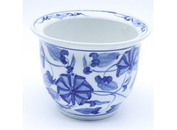Blue And White Ceramic Planter - Home Decor