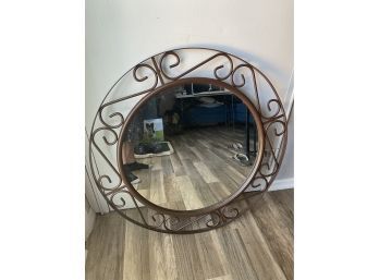 Vintage Metal Mirror - 29' Round