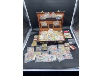 Huge Lot Of Stamps, Stamp Collection, Leather Brief Case Included
