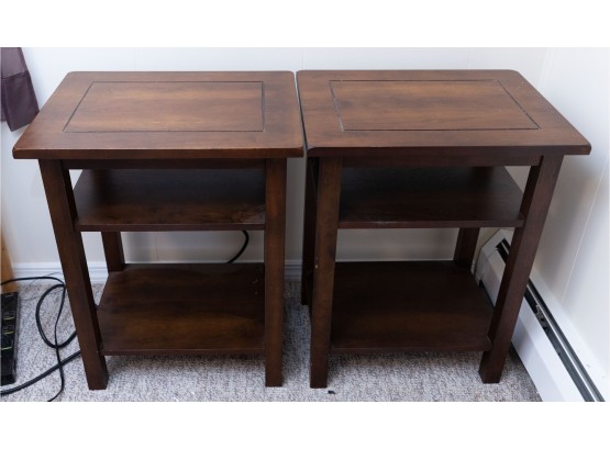 Pair Of End Tables W/ Shelves