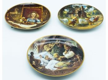 Lot Of Assorted Decorative Plates - 'The Frog Prince' 'The Three Little Pigs' 'Goldilocks And The 3 Bears'