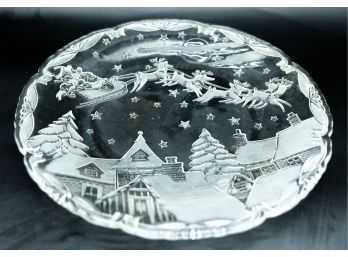 Christmas Village Round Hostess Platter - Made In Germany