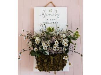 'Family Is The Greatest Blessing' - Faux Floral Wall Design