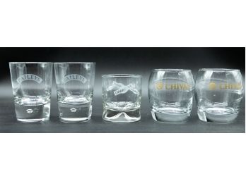 A Pair Of Baileys Glasses - Chivas Glasses - 1 Drambuie Glass