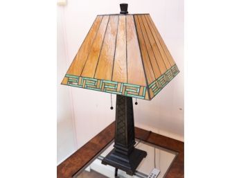 Stained Glass Lamp Geometric Themed Lamp, Southwestern, Tested