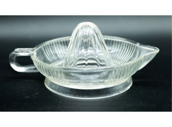 Vintage - Citrus Juicer Reamer With Handle And Pour Spout, Heavyweight Glass