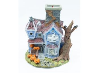 PartyLite Ceramic Halloween House - Halloween Decor - Haunted House