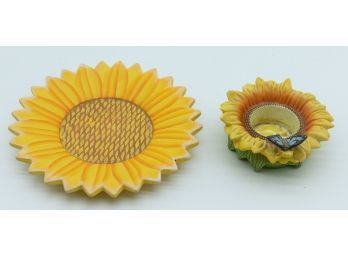 Partylite Sunflower Dish & Candle Holder