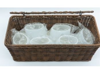 Basket W/ 6 Unbreakable Silicone Wine Goblets (New)