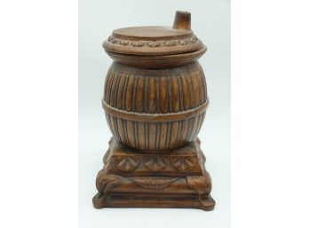 Treasure Craft Ceramic Cookie Jar Barel With Lid Made In The USA
