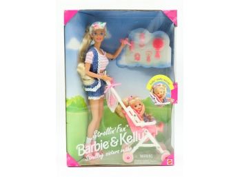 Strollin Fun Barbie And Kelly 1995 Playset 13742 Mattel