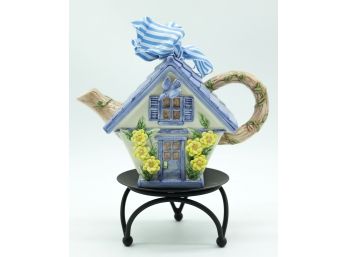 Ceramic Decorative Tea Pot W/ Stand - Home Decor