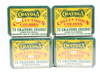 Lot Of 4 Crayola - Collector Colors - 72 Crayons In Each Tin