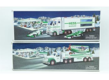 Lot Of 2 Hess Collectibles - 2002 & 2003 -Toy Trucks & Race Cars - Toy Truck And Airplane