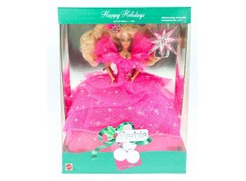 1990 Happy Holidays Barbie Doll MIB NRFB # 4098 Mattel 3rd In The Series