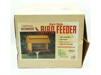 California Redwood - Barn Style Bird Feeder - Never Used - In Original Box
