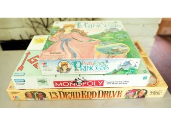 Lot Of 3 New Board Games - Factory Sealed - Monopoly - 13 Dead End Drive - Pretty Pretty Princess