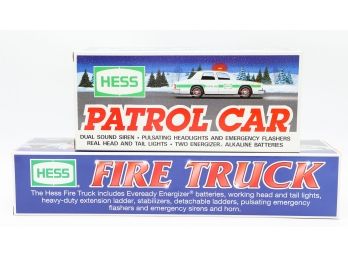Lot Of 2 Hess Collectibles - 1993 & 2000 - Patrol Car & Fire Truck
