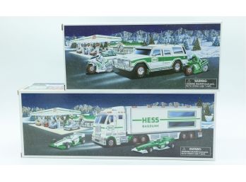 Lot Of 2 Hess Collectibles - Sport Utility Vehicle & Motorcycle - Toy Truck And Race Cars