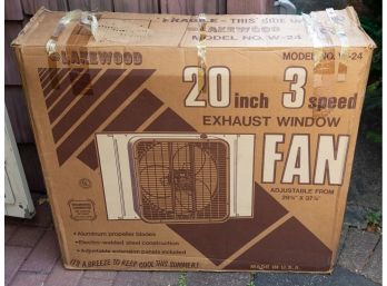 Lakewood Exhaust Window Fan - 10 Inch - 3 Speeds - New In Original Box