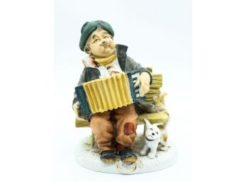 Old Man W/ Dog Park Bench Figurine - Japan - Rare