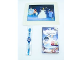 Lot Of Cinderella Items, Watch, Movie (factory Sealed), Photo