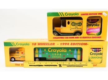 Lot Of 2 Crayola Limited Addition & 18 Wheeler 1994 Edition Trucks