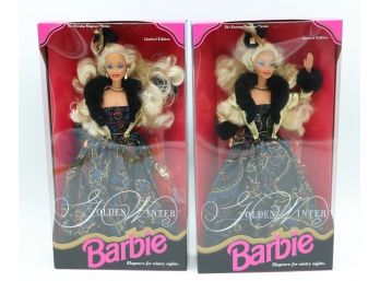 Lot Of 2 - Golden Winter Barbie 1993 Mattel 10684
