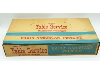 1960s VTG 11 Piece Table Service By Anchor Hocking Early American Prescut - In Orginal Box