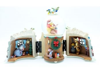 Disney Store - Rare - Winnie The Pooh Musical Snow Globe - Eyesore Tigger Piglet