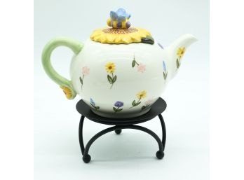 Russ - Hand Painted Decorative Tea Pot W/ Stand