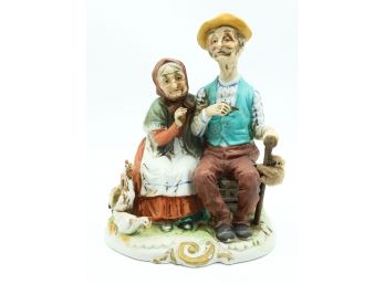 Vintage Figurine - Old Couple - Porcelain Figurines