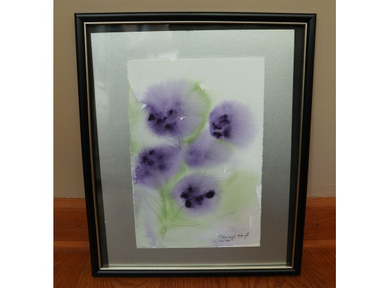 Floral Watercolor Painting  Framed & Signed