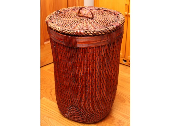 Wicker Laundry Basket W/ Lid
