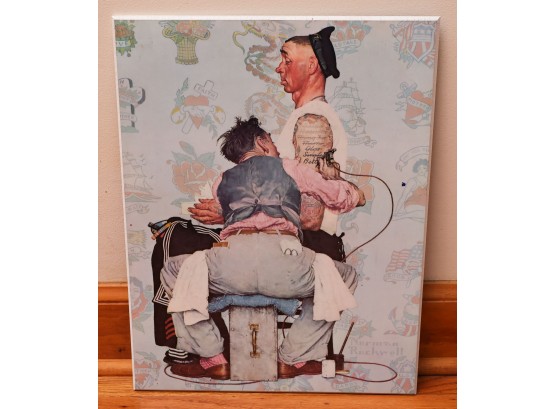 Norman Rockwell 'The Tattoo Artist ', Original Painting Was Used For Post Cover March 4, 1944