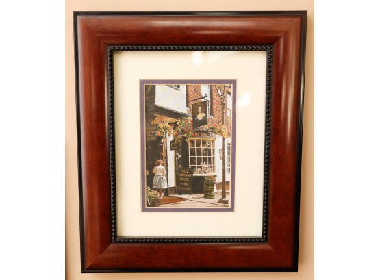Nell Gwynn's House Foil Art, Antique Store Print Wooden Frame Matted