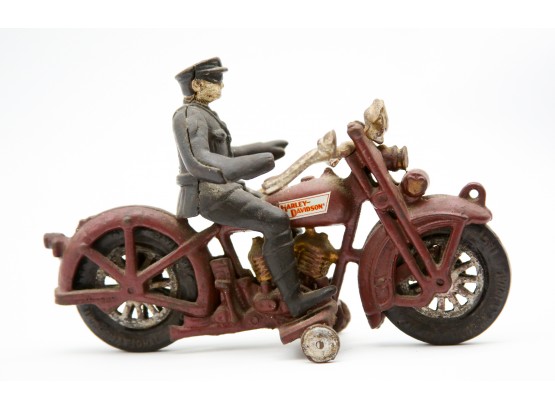 Harley Davidson Cast Iron Motorcycle & Rider