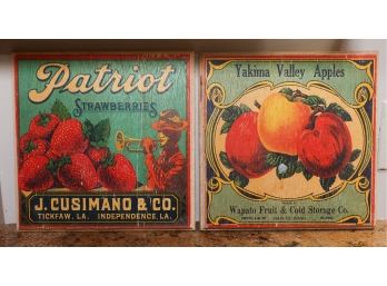 2 In 4 Series - 'Vintage Fruit' -  Art On Wood