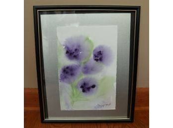 Floral Watercolor Painting  Framed & Signed