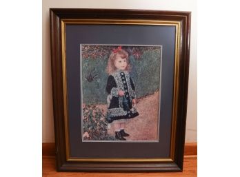 Framed And Matted 'girl W/ Watering Can' By Pierre Auguste Renoir