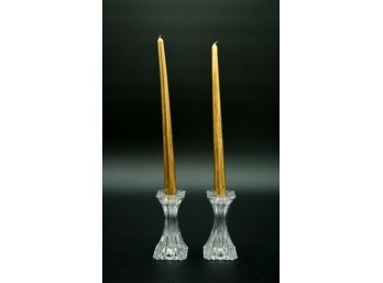 Mikasa Glass Candle Stick Holders