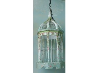Hand Painted Wooden Bird Cage