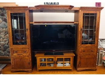 Wooden Entertainment Center - TV And Television Stand Not Included