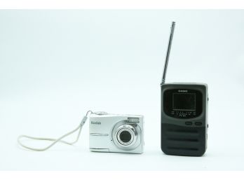 Kodak Easyshare C613 Digital Camera &  Vintage Casio Color TV-100 Portable Hand-Held