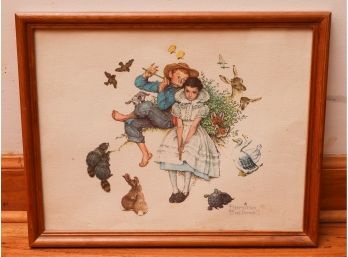 Norman Rockwell Framed Print - Sweet Song So Young  - Vintage