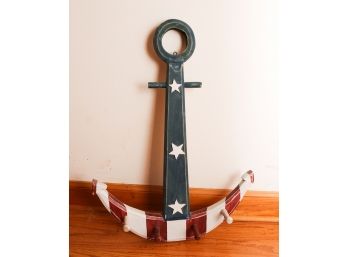 Wooden American Flag Anchor - Home Decor - Nautical