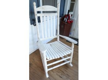 Large Vintage White Rocking Chair
